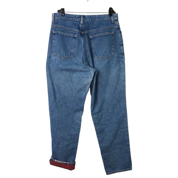 L.L. Bean Blue Denim Flannel Lined Hi Rise Classic Relaxed Vintage Jeans 14 M T - Picture 2 of 4